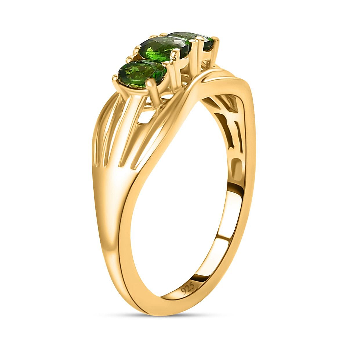 Trilogy Ring in 14K Gold Overlay Sterling Silver