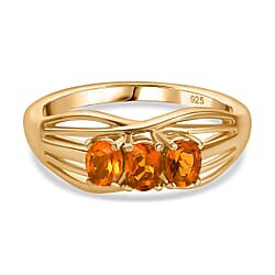 Trilogy Ring in 14K Gold Overlay Sterling Silver