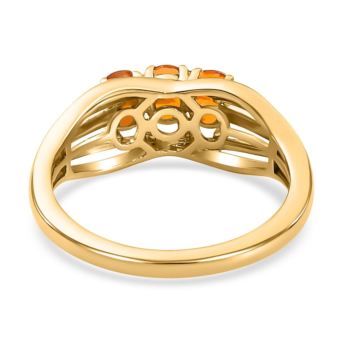 Trilogy Ring in 14K Gold Overlay Sterling Silver