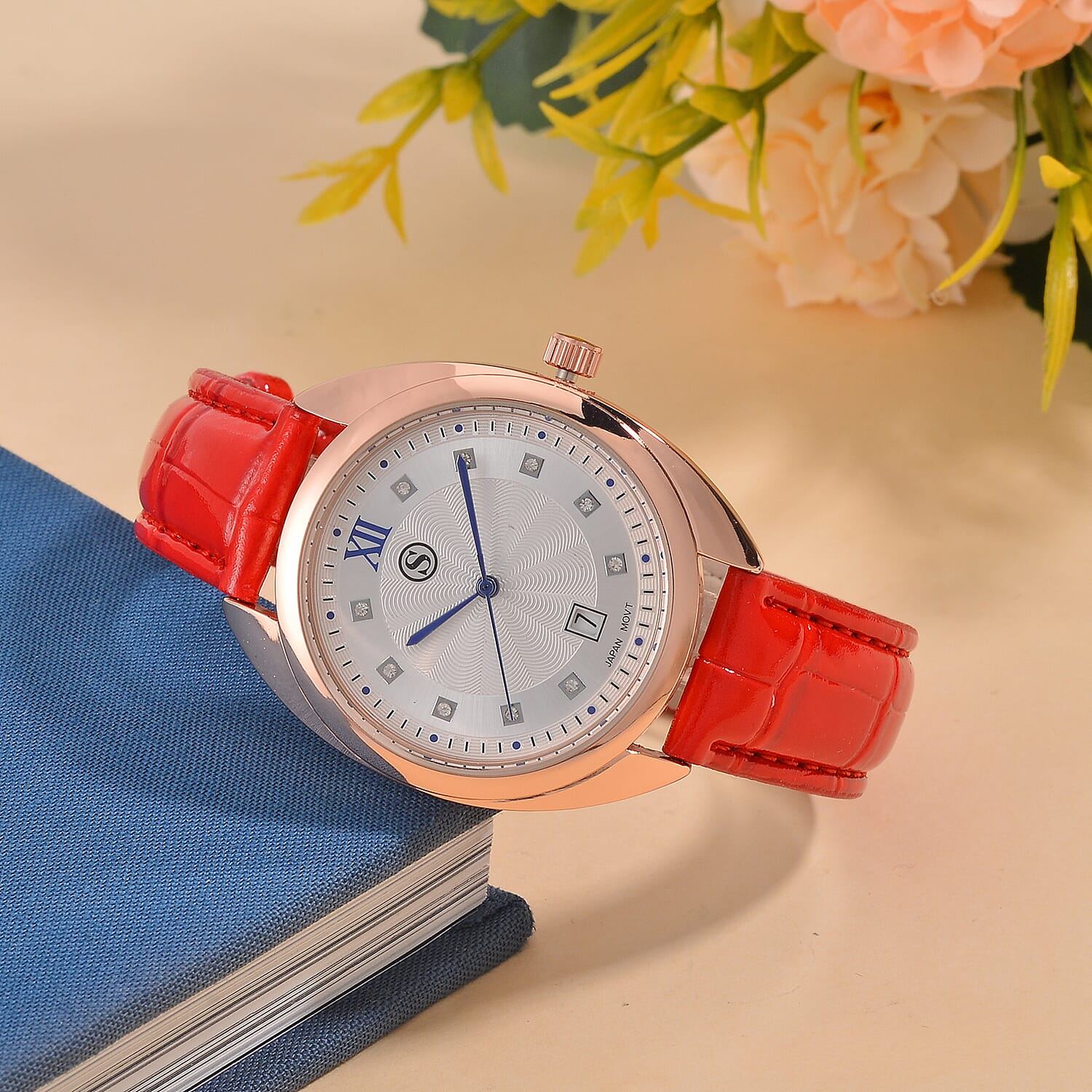 White Crystal  Watch Pure - Natural - Leather - Standard  0.01 ct  0.010  Ct.