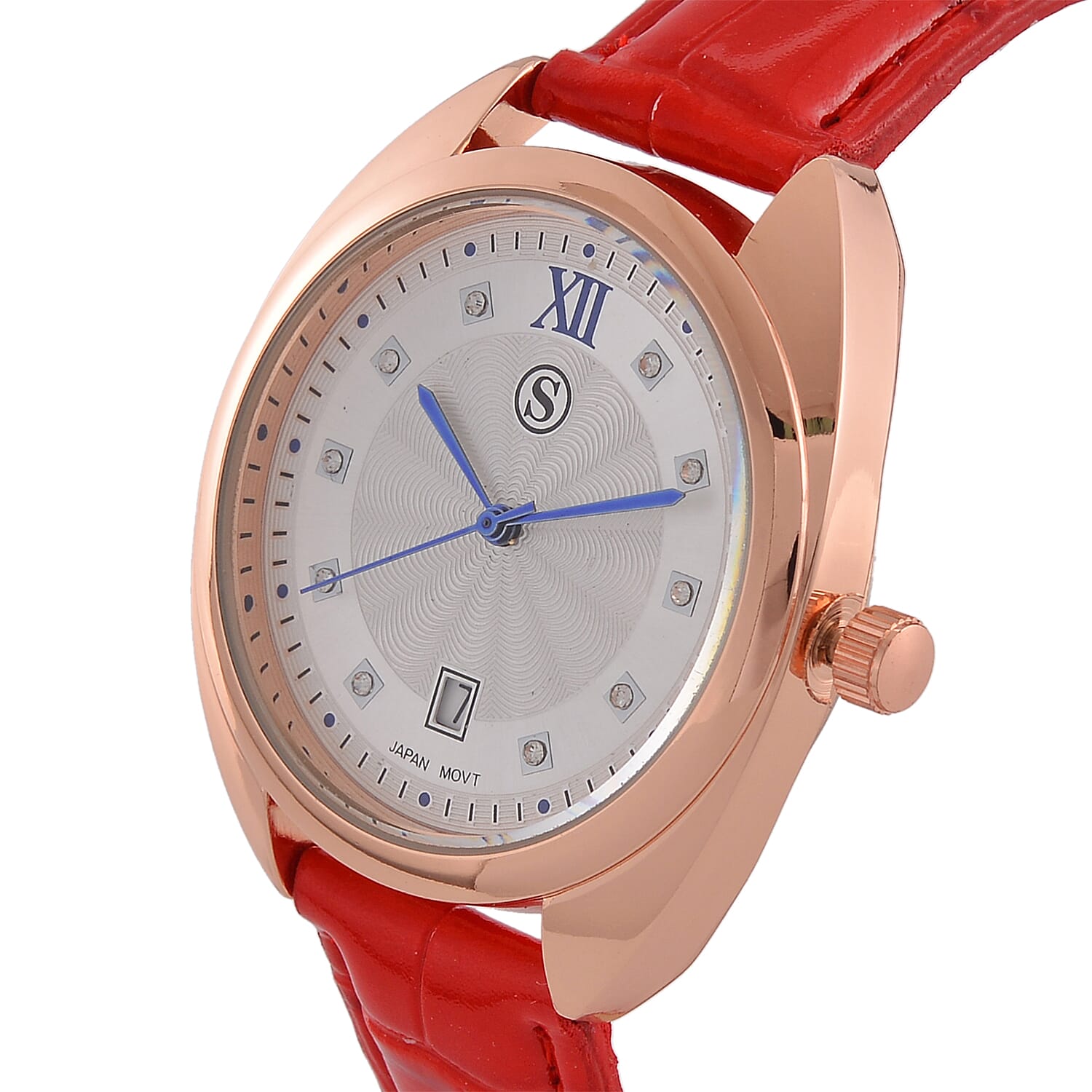 White Crystal  Watch Pure - Natural - Leather - Standard  0.01 ct  0.010  Ct.