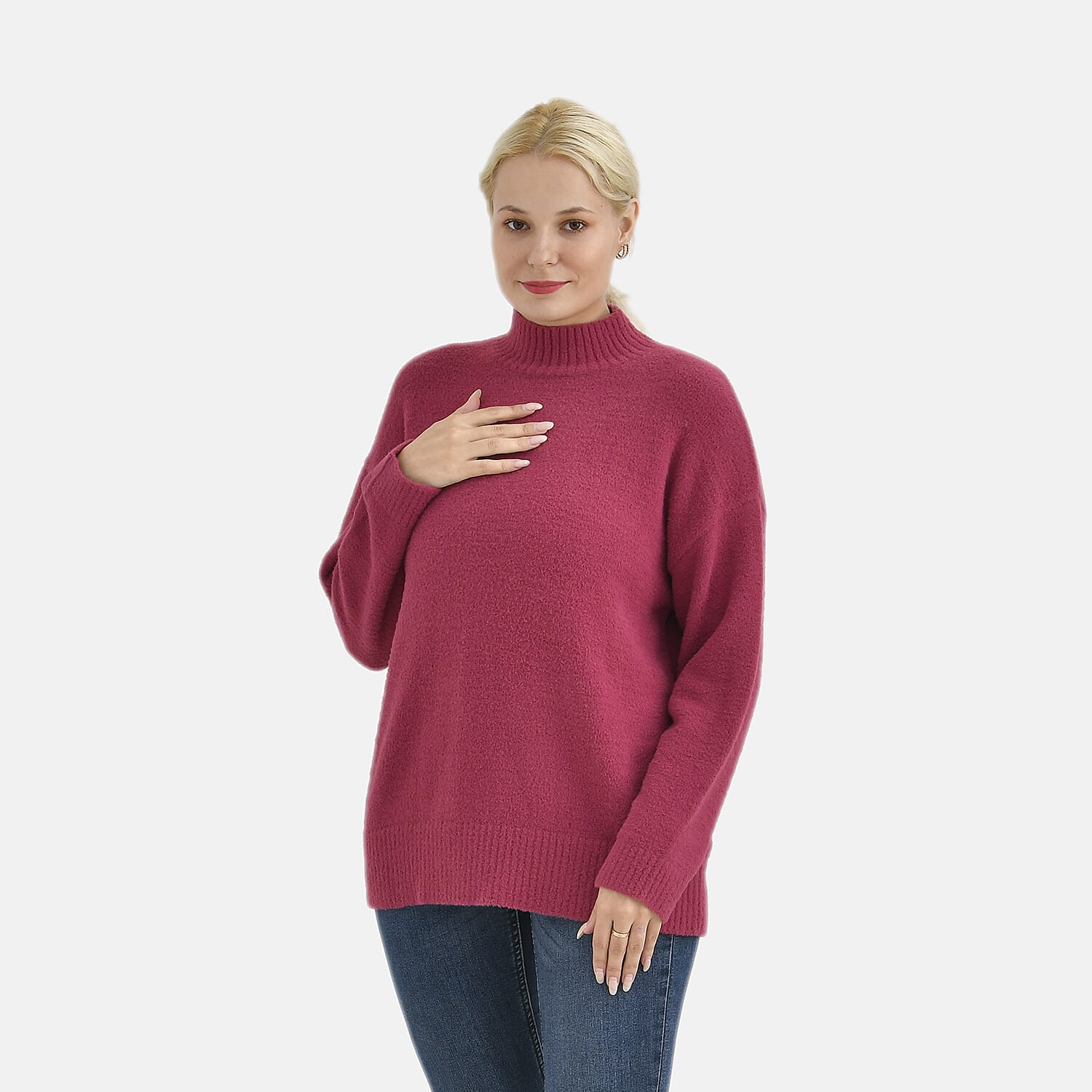 La Marey Alpaca-like Solid Womens Sweater