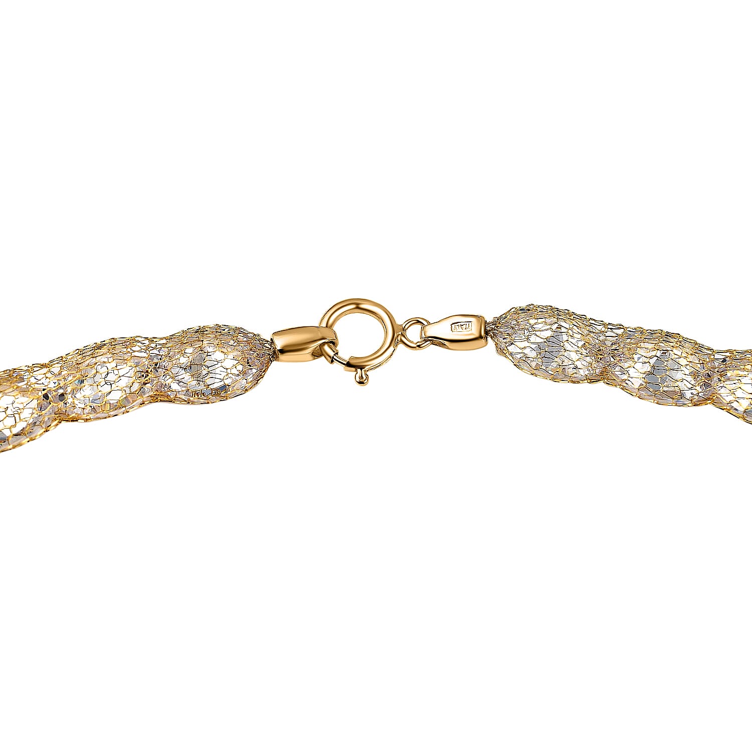 Maestro Collection Biggest Close Out - 9K Yellow Gold Cubic Zirconia Crochet Necklace (Size - 20)