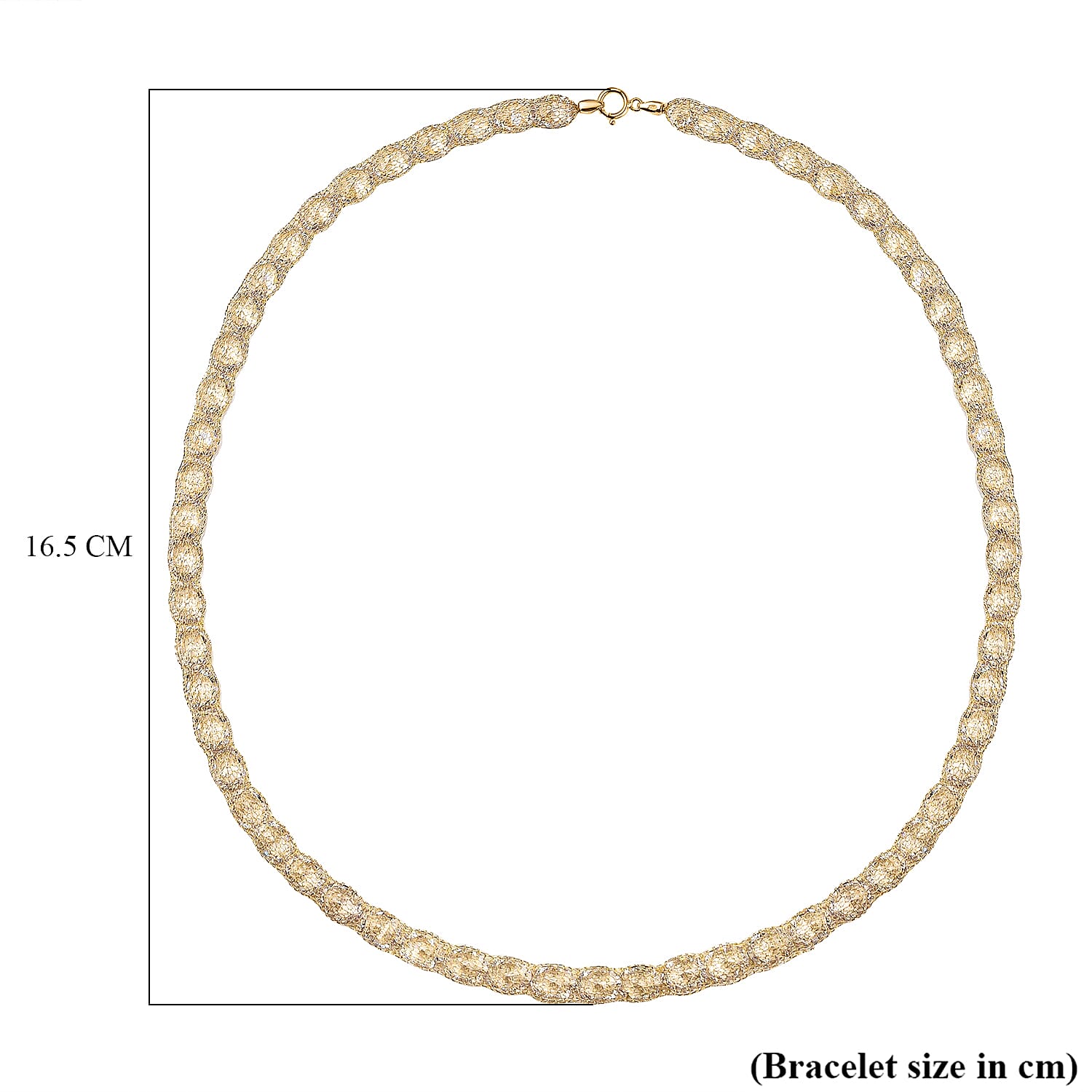 Maestro Collection Biggest Close Out - 9K Yellow Gold Cubic Zirconia Crochet Necklace (Size - 20)