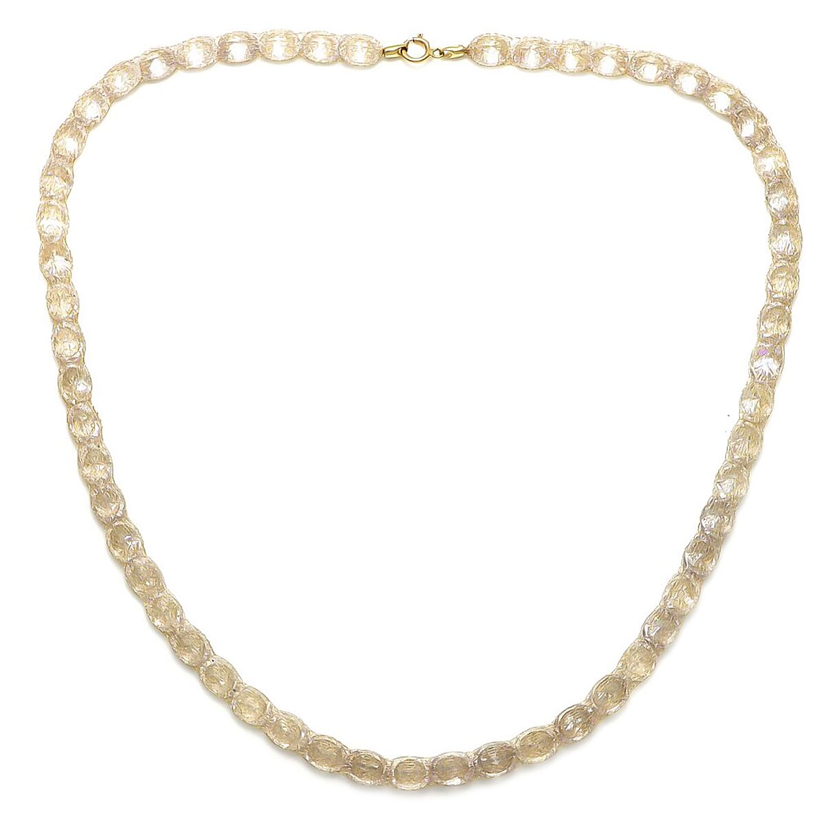 Maestro Collection Biggest Close Out - 9K Yellow Gold Cubic Zirconia Crochet Necklace (Size - 20)