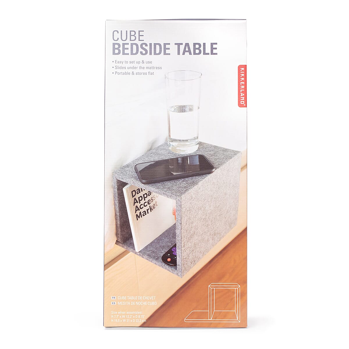 KIKKERLAND - Cube Bedside Table - Grey