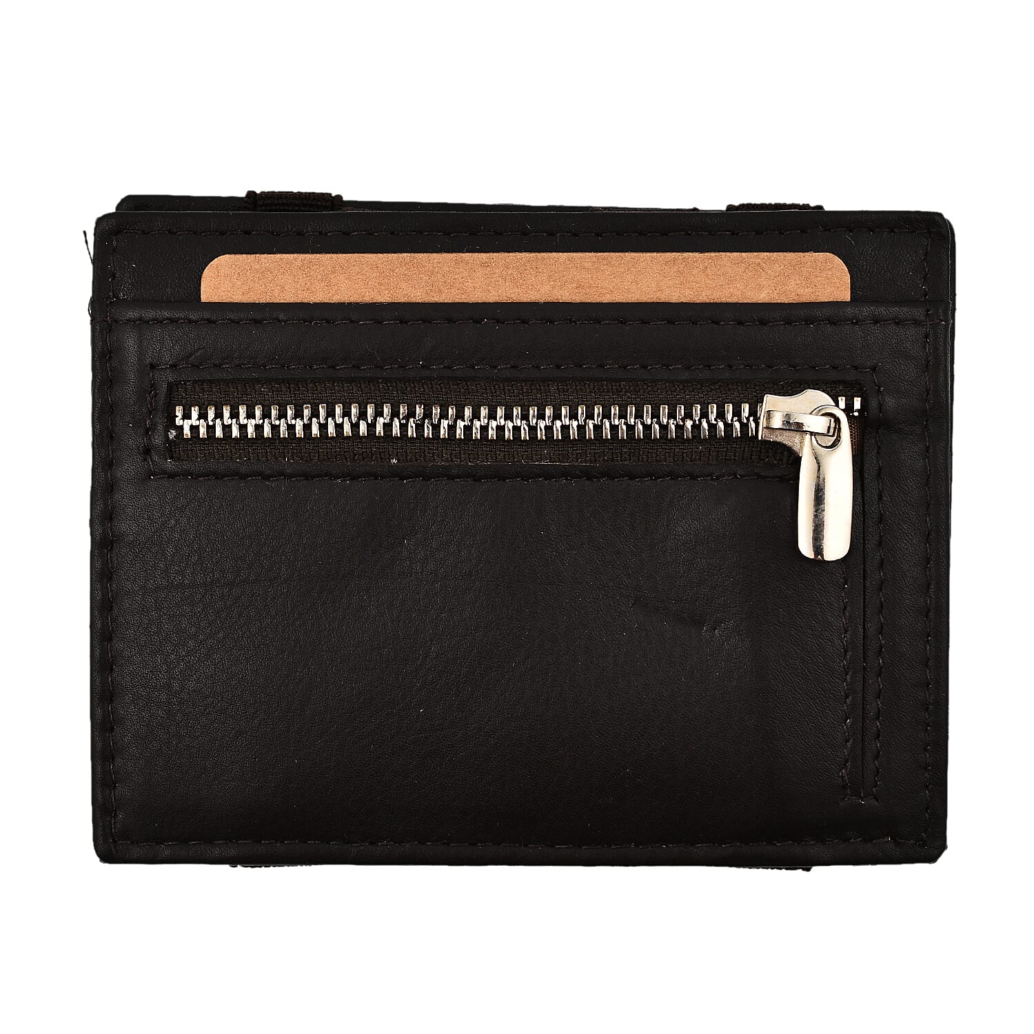 Leather Card Case (Size 1x1x1 cm) - Chocolate Brown