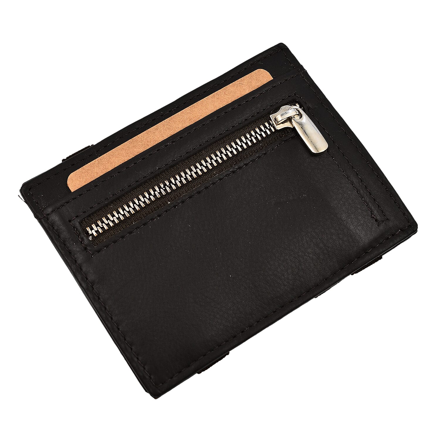 Leather Card Case (Size 1x1x1 cm) - Chocolate Brown