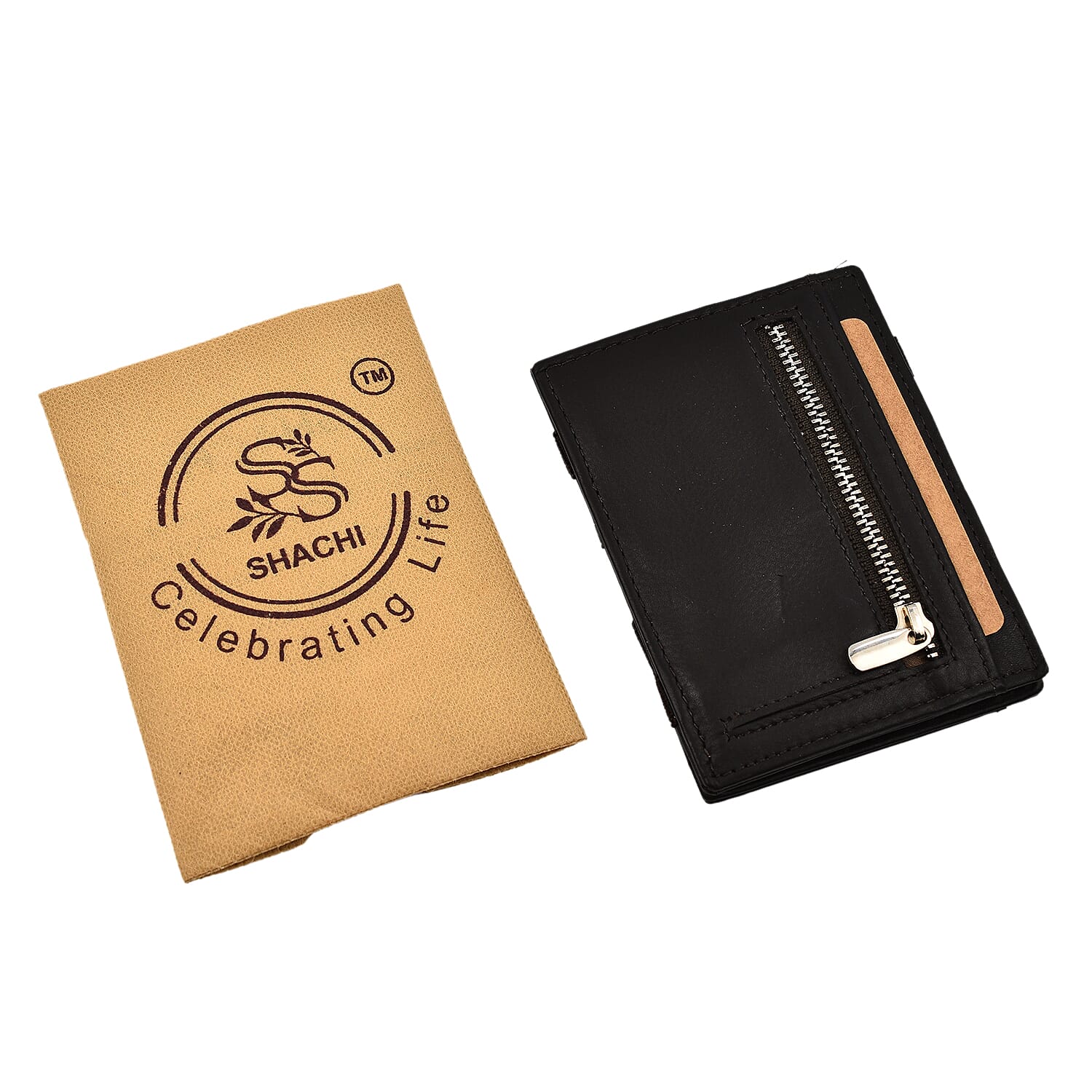 Leather Card Case (Size 1x1x1 cm) - Chocolate Brown