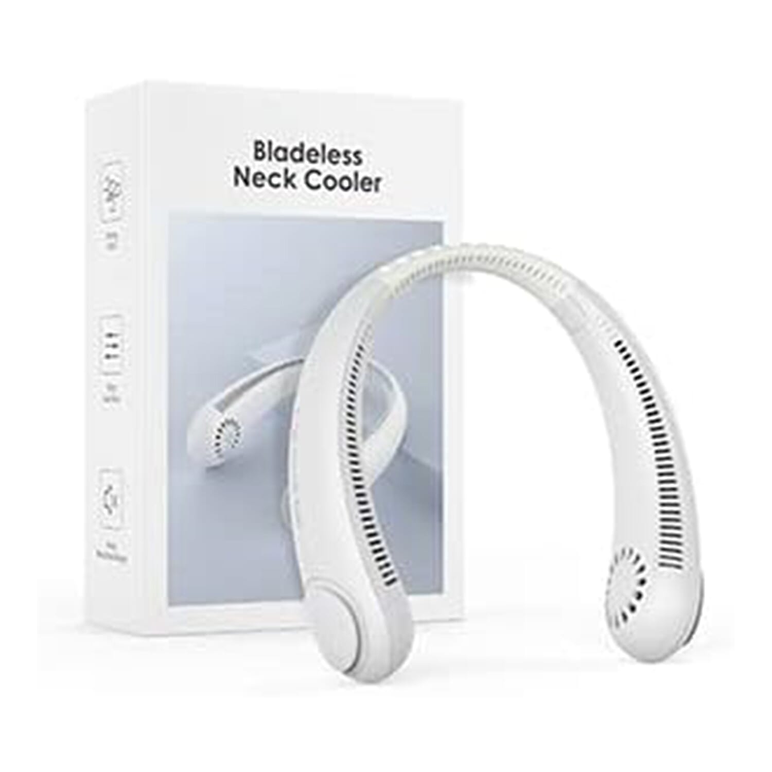 Cooling Neck Fan - USB Rechargeable Portable - White