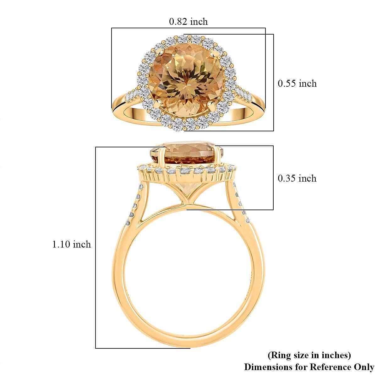 14K Yellow Gold  AAA   Turkizite ,  White Diamond  I2 Ring 5.25 ct,  Gold Wt. 4.31 Gms  5.250  Ct.