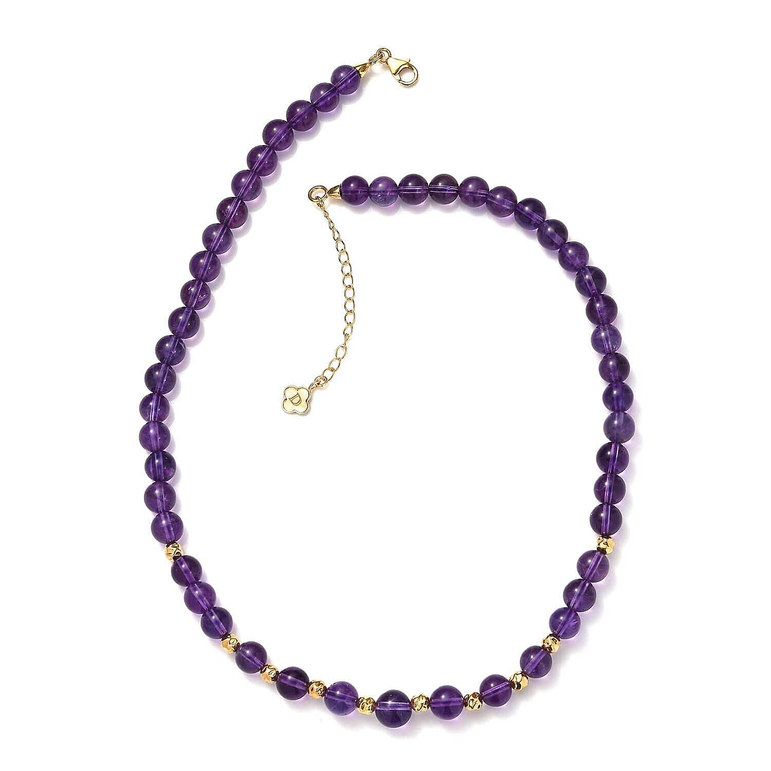 African Amethyst  Beads Necklace (Size - 18) in 18K YG Vermeil Sterling Silver 175.00 ct  175.000  Ct.