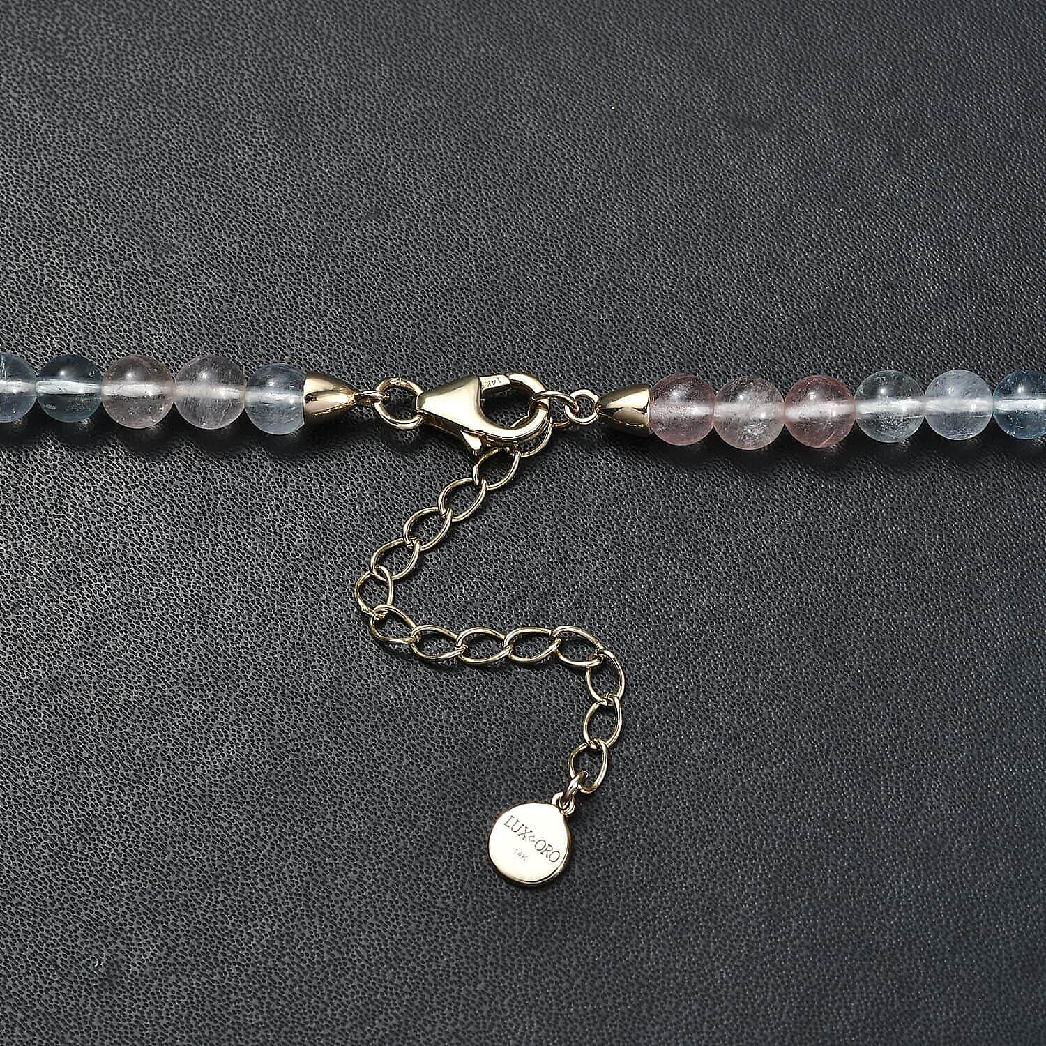 14K Yellow Gold  AA   Beryl  Beads Necklace (Size - 18) 125.00 ct,  Gold Wt. 1.87 Gms  125.000  Ct.