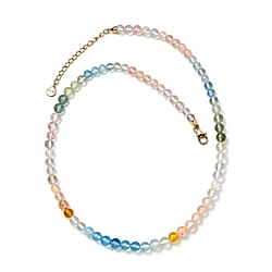 14K Yellow Gold  AA   Beryl  Beads Necklace (Size - 18) 90.00 ct,  Gold Wt. 1.87 Gms  90.000  Ct.