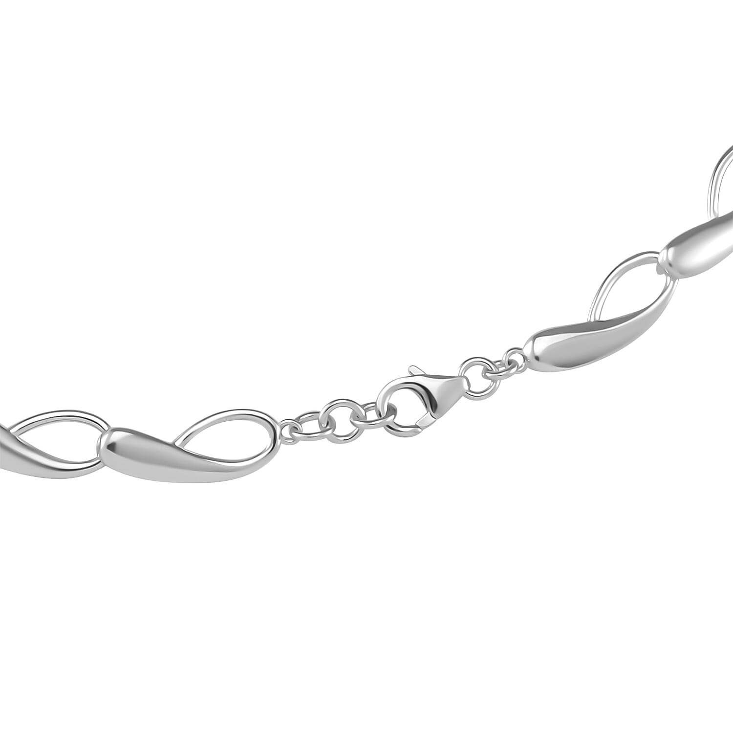 Brand New - Lucy Q Infinity Collection Rhodium Overlay Sterling Silver Necklace (Size - 18) With Lobster Clasp