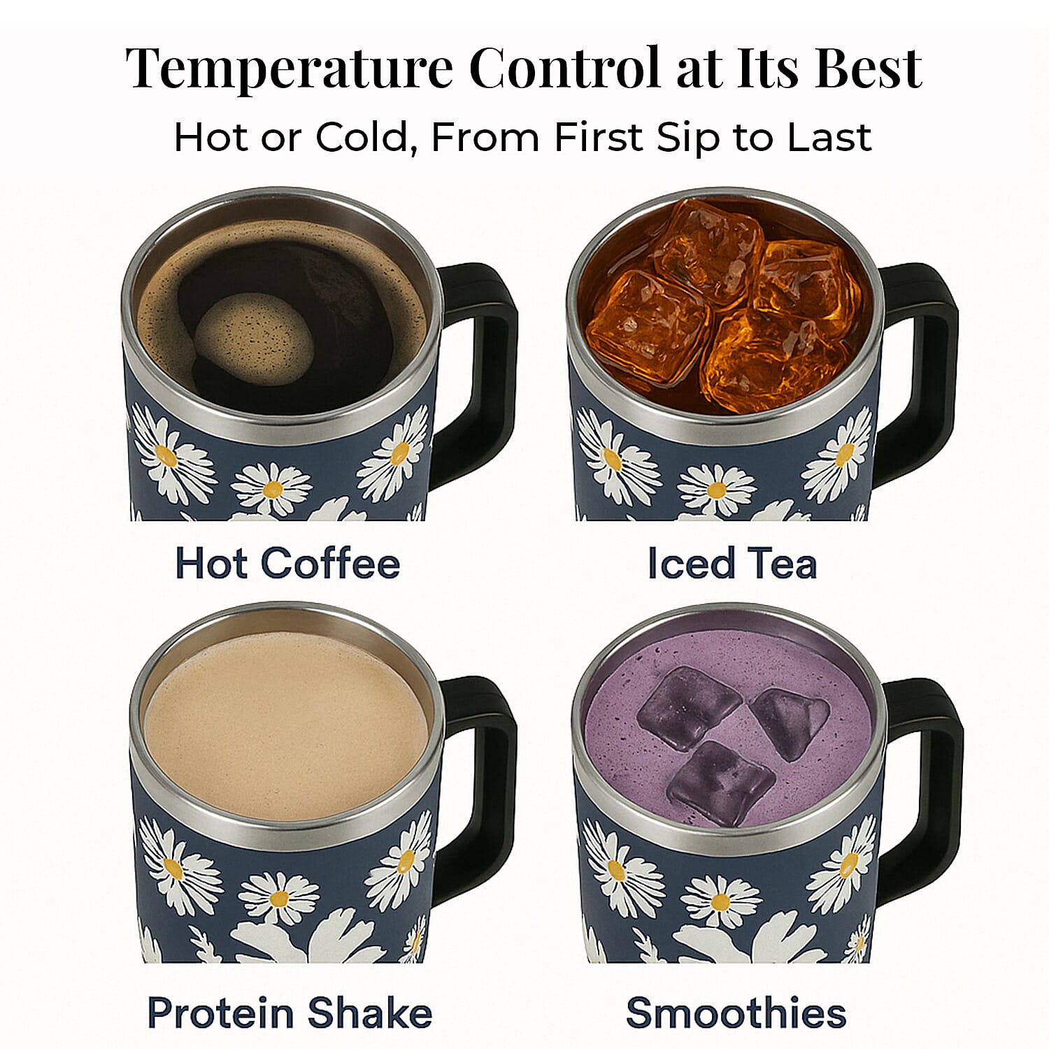 Insulated Steel Mug With Straw WIth Hot & Cold Insulation - 1200ML Insulated Steel Mug With Straw WIth Hot & Cold Insulation - 1200ML