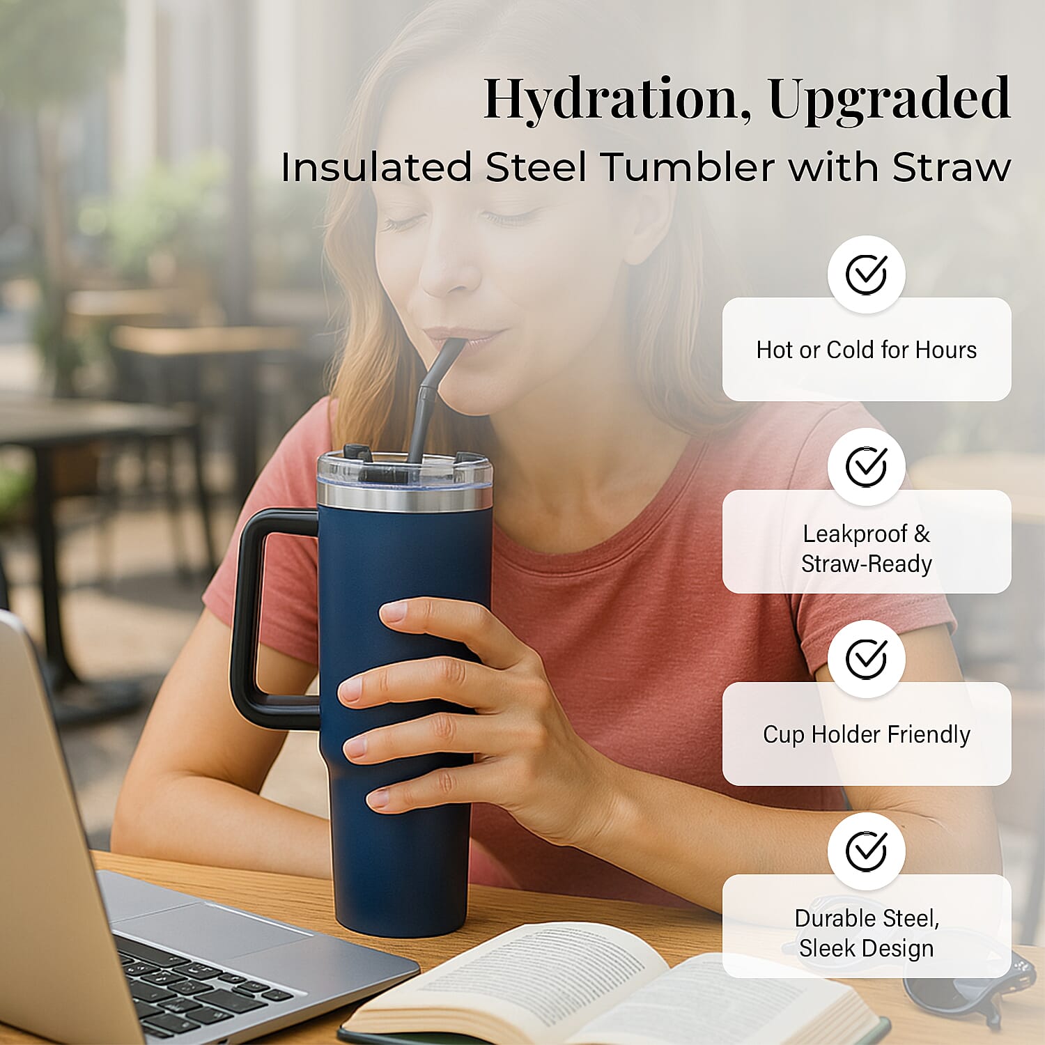 Coffee, Travel Mug and Tea Cup 1200ml - Navy