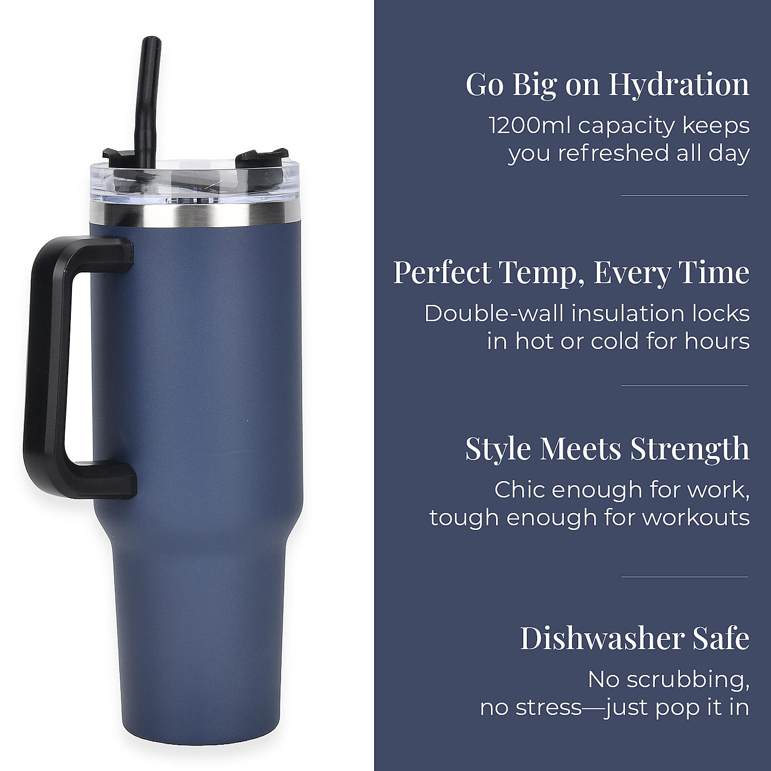 Coffee, Travel Mug and Tea Cup 1200ml - Navy