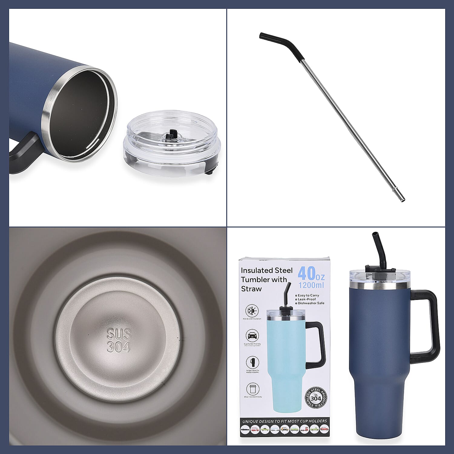 Coffee, Travel Mug and Tea Cup 1200ml - Navy