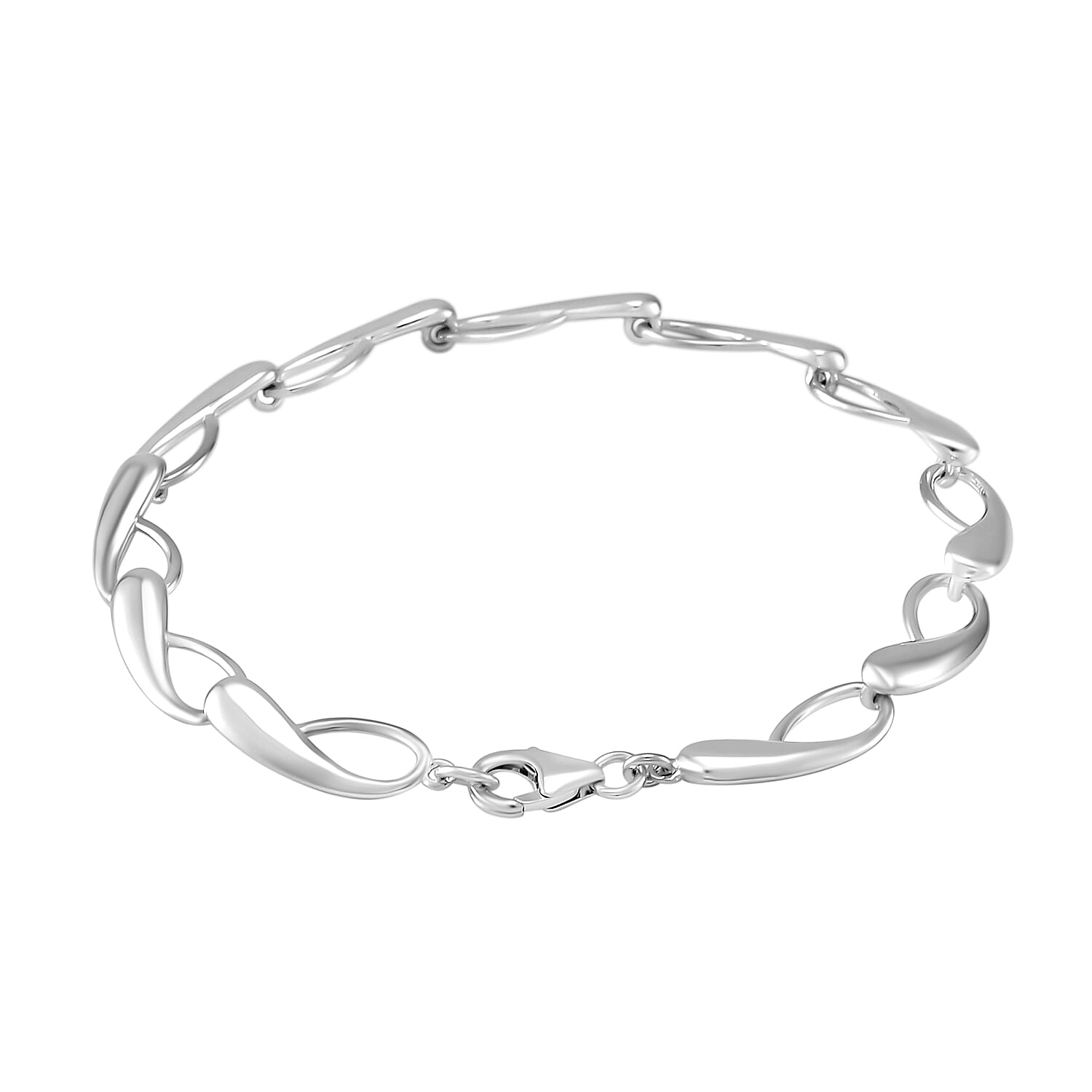 Brand New - Lucy Q Infinity Collection Rhodium Overlay Sterling Silver Bracelet (Size - 8) With Lobster Clasp