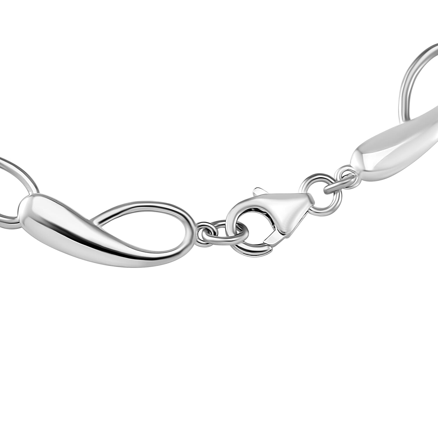 Brand New - Lucy Q Infinity Collection Rhodium Overlay Sterling Silver Bracelet (Size - 8) With Lobster Clasp