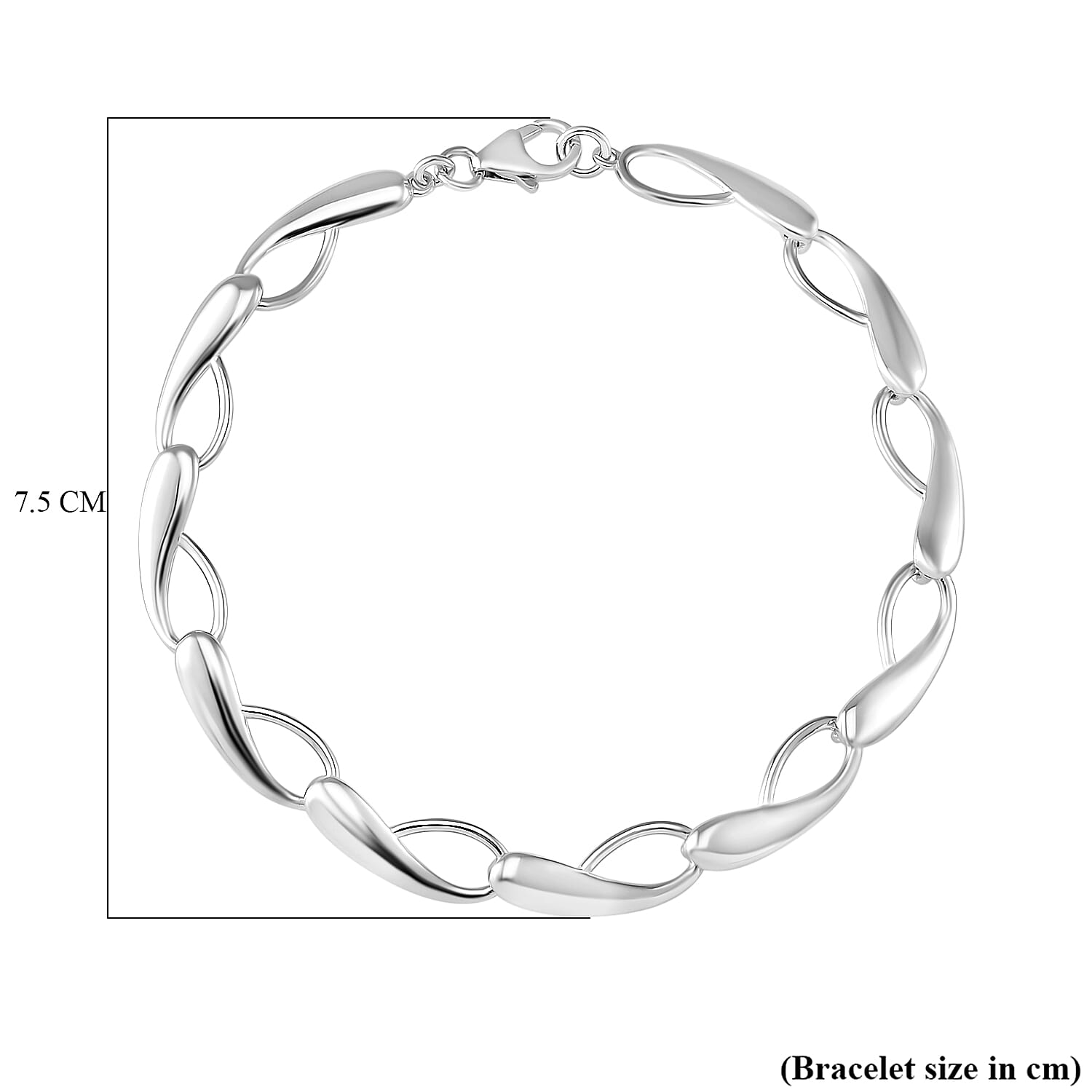 Brand New - Lucy Q Infinity Collection Rhodium Overlay Sterling Silver Bracelet (Size - 8) With Lobster Clasp