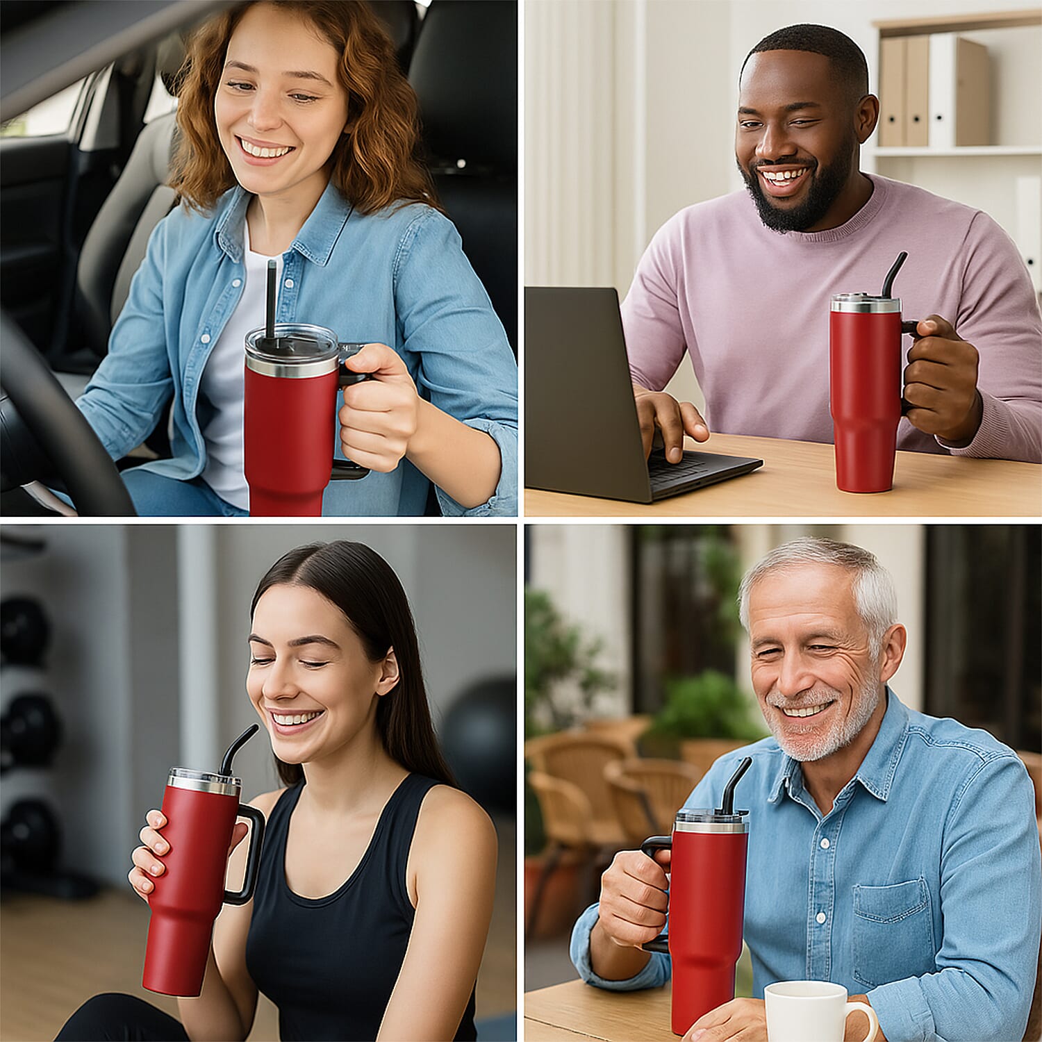 Coffee, Travel Mug and Tea Cup 1200ml - Red