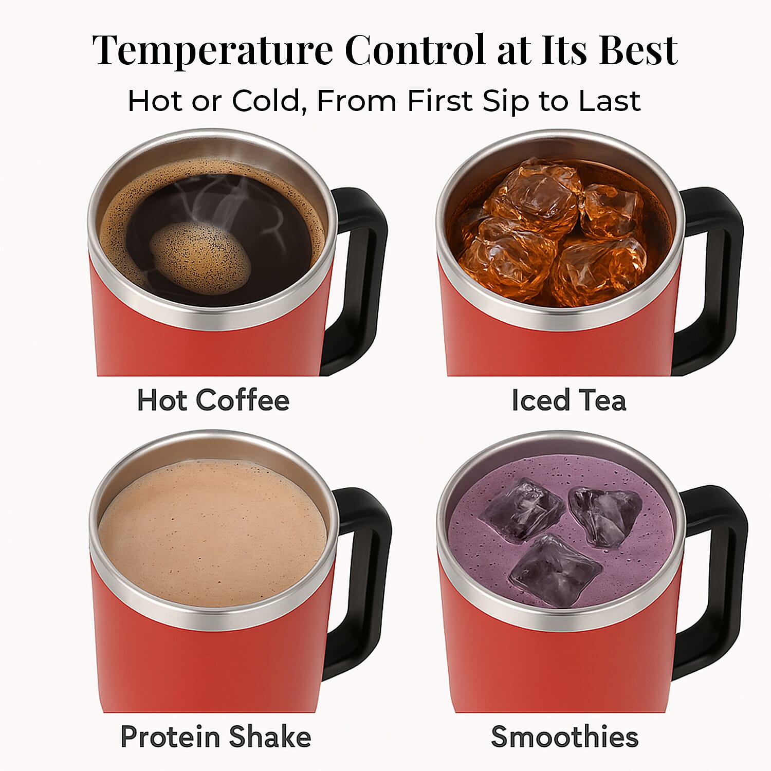 Coffee, Travel Mug and Tea Cup 1200ml - Red