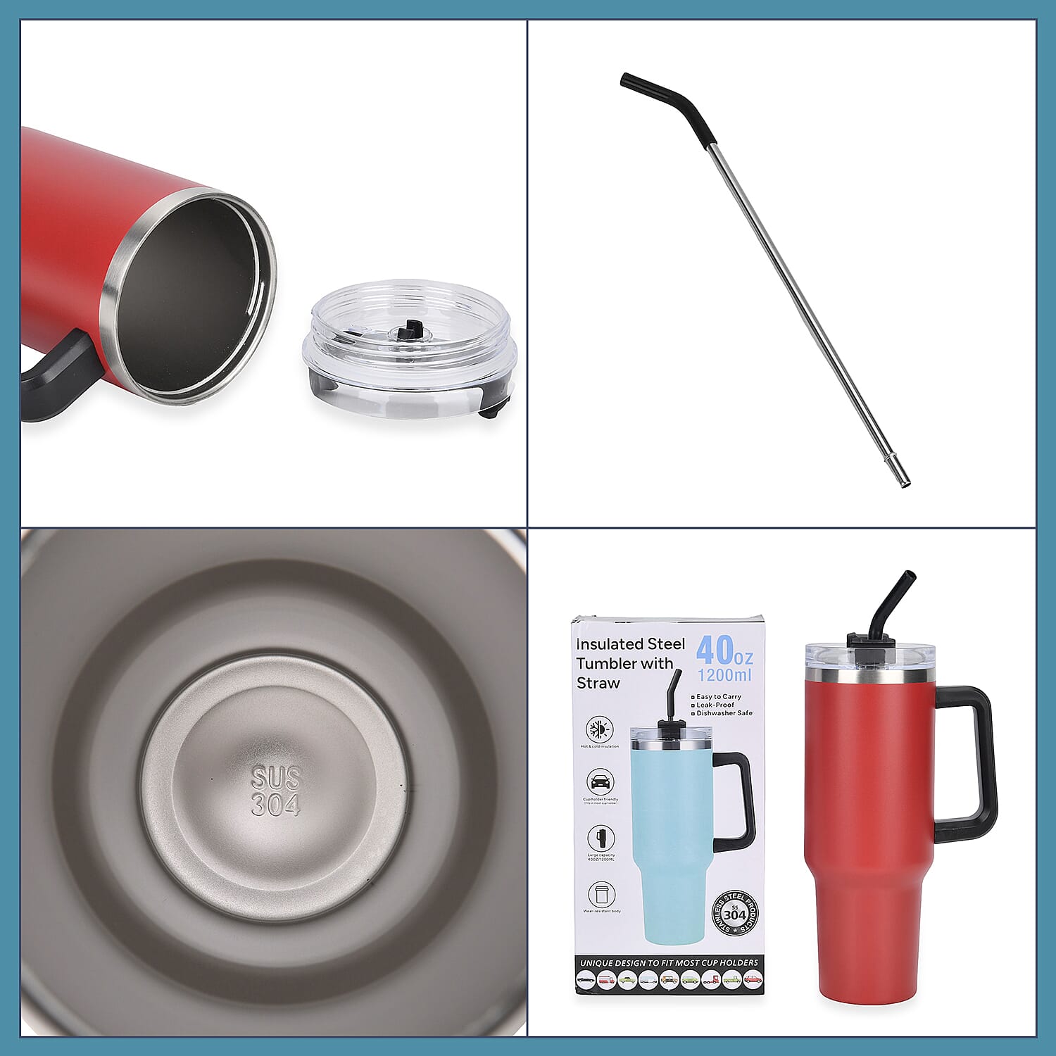 Coffee, Travel Mug and Tea Cup 1200ml - Red