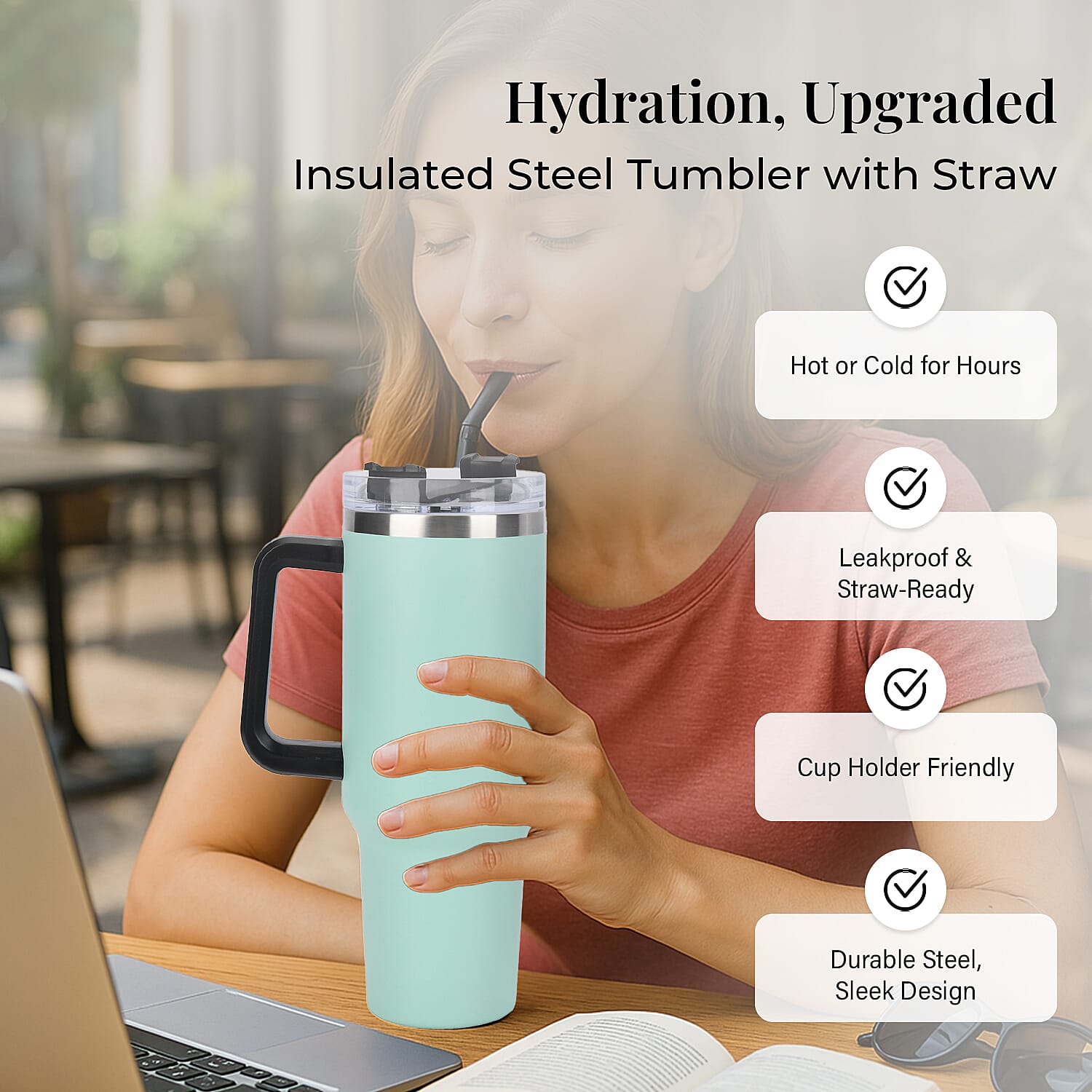 Coffee, Travel Mug and Tea Cup 1200ml - Turquoise