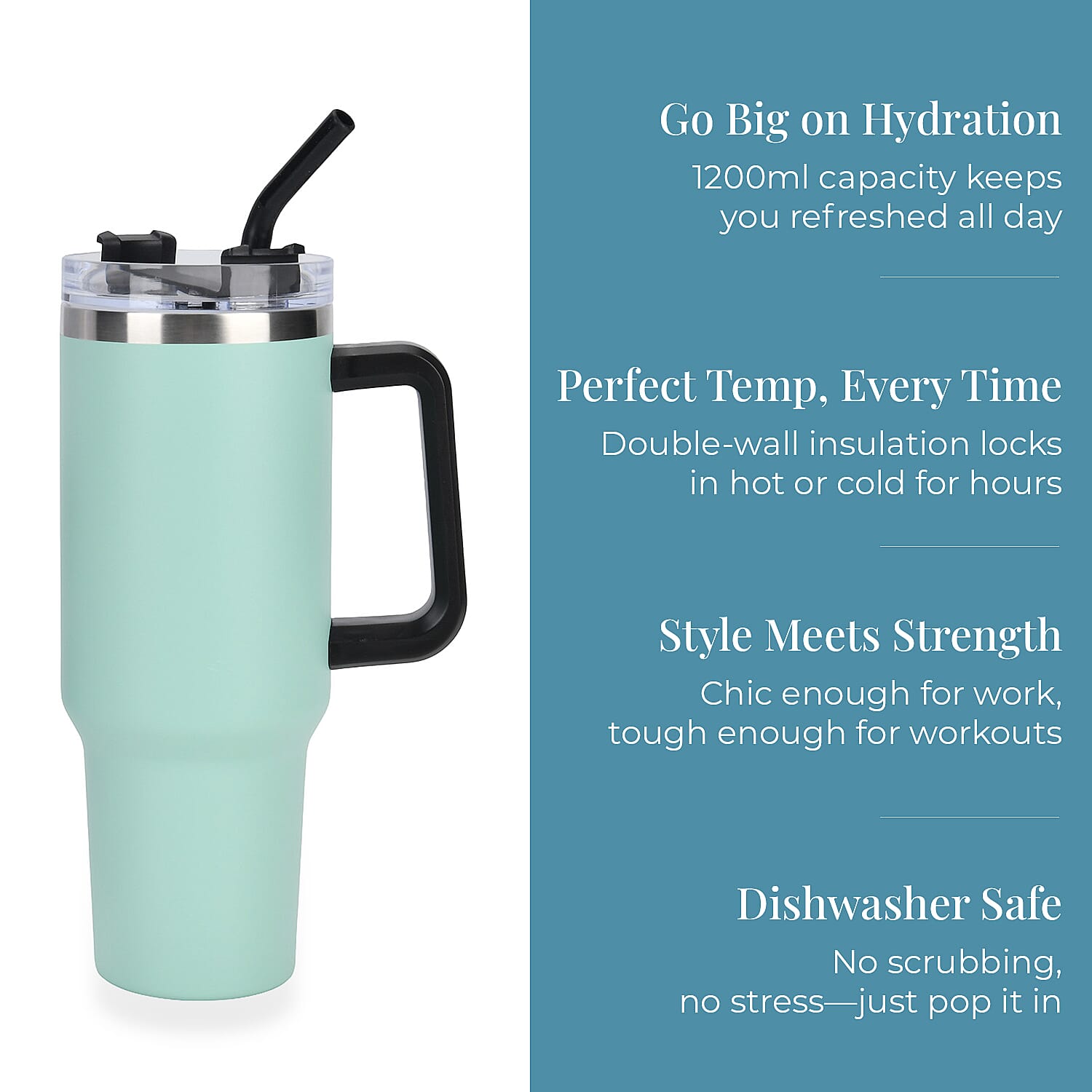 Coffee, Travel Mug and Tea Cup 1200ml - Turquoise