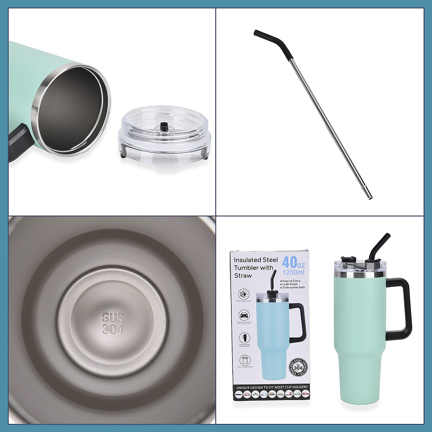 Coffee, Travel Mug and Tea Cup 1200ml - Turquoise