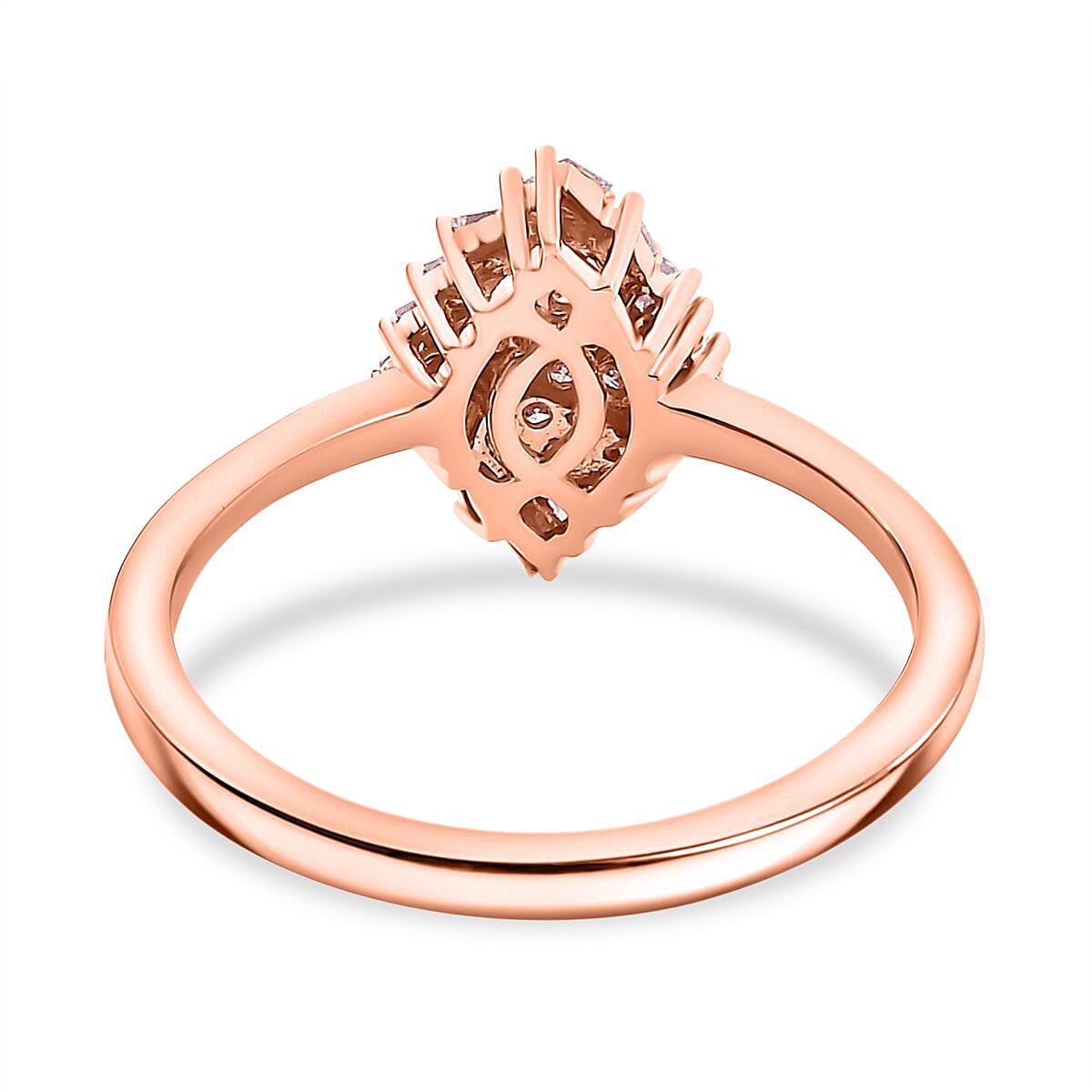 9K Rose Gold  I3   Pink Diamond  I3 Cluster Ring 0.25 ct,  Gold Wt. 2.2 Gms  0.236  Ct.