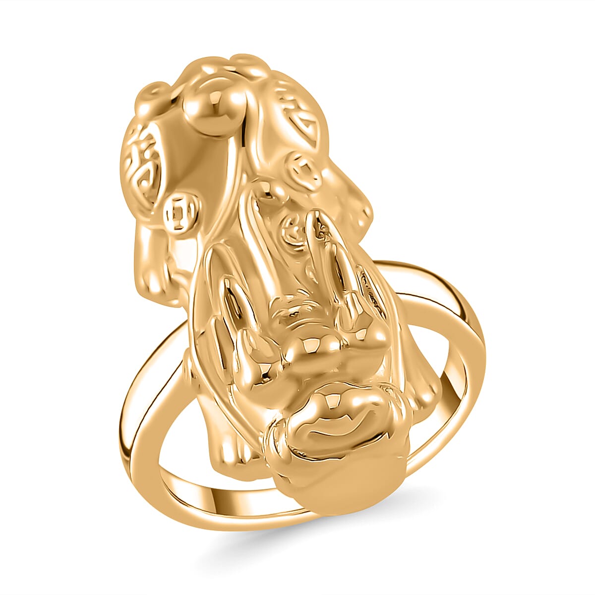 Pixiu Ring in Yellow Gold Overlay Sterling Silver