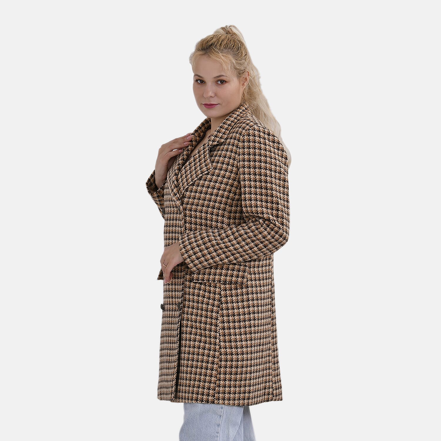 La Marey Checker Coat Size 8 to 10- Brown