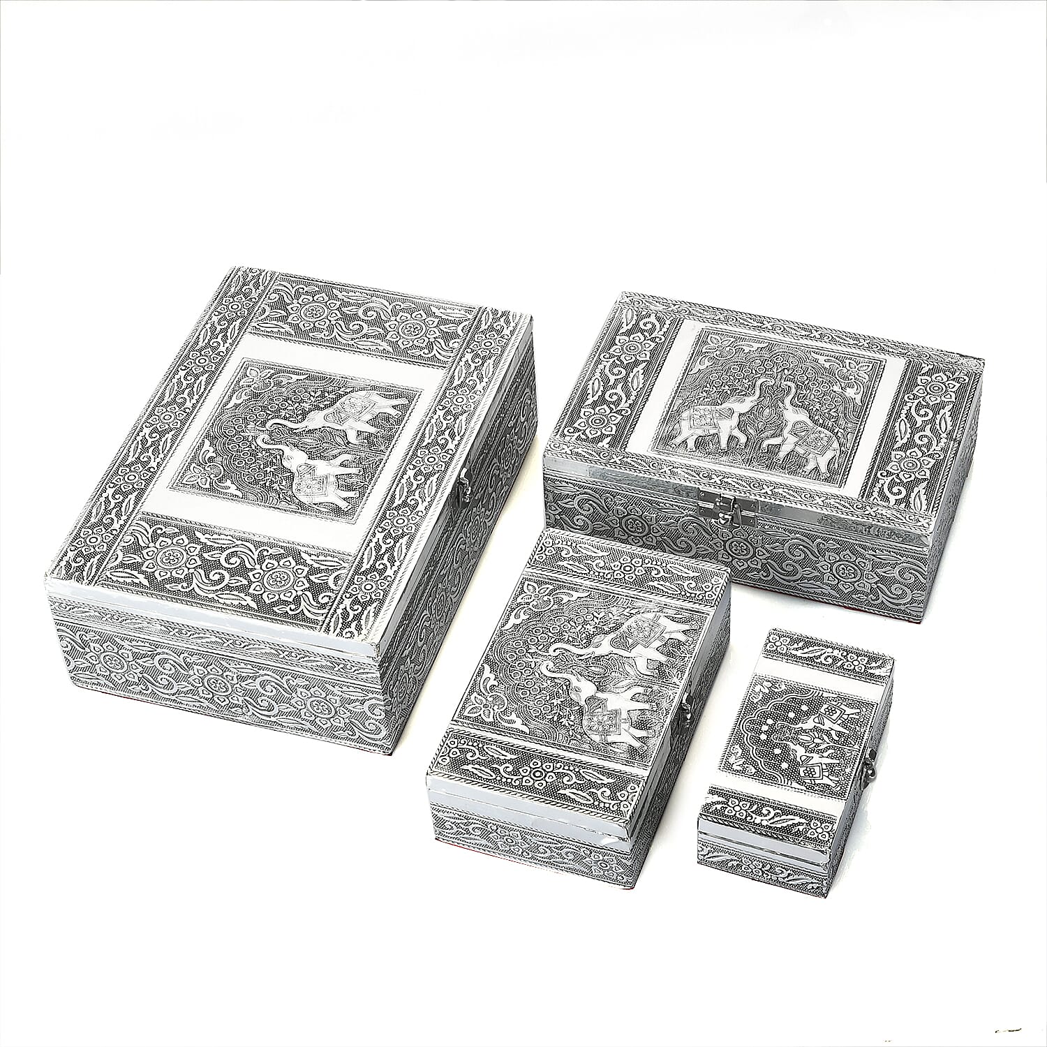 Brand New - Set of 4 - Handcrafted Vintage Storage Box