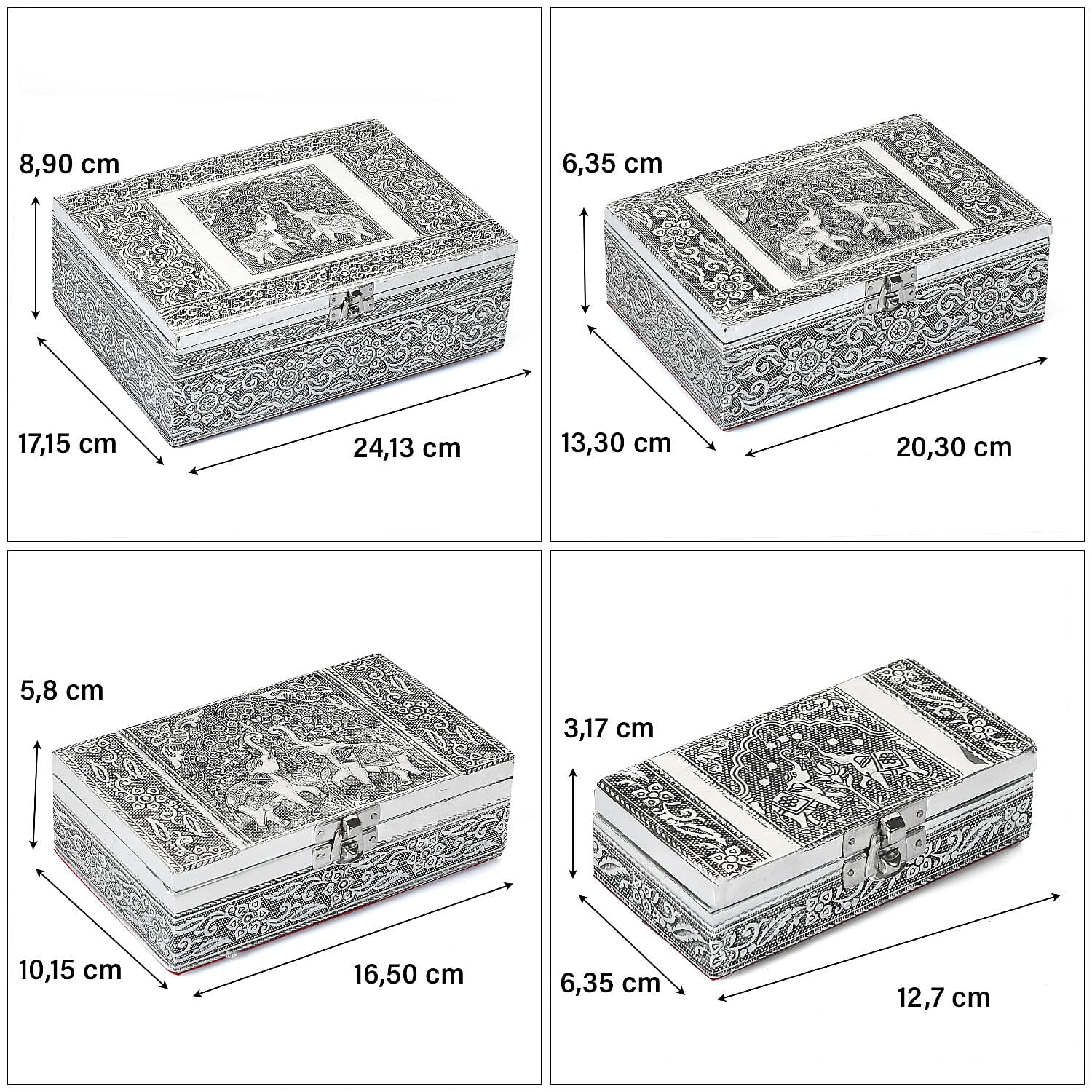 Brand New - Set of 4 - Handcrafted Vintage Storage Box