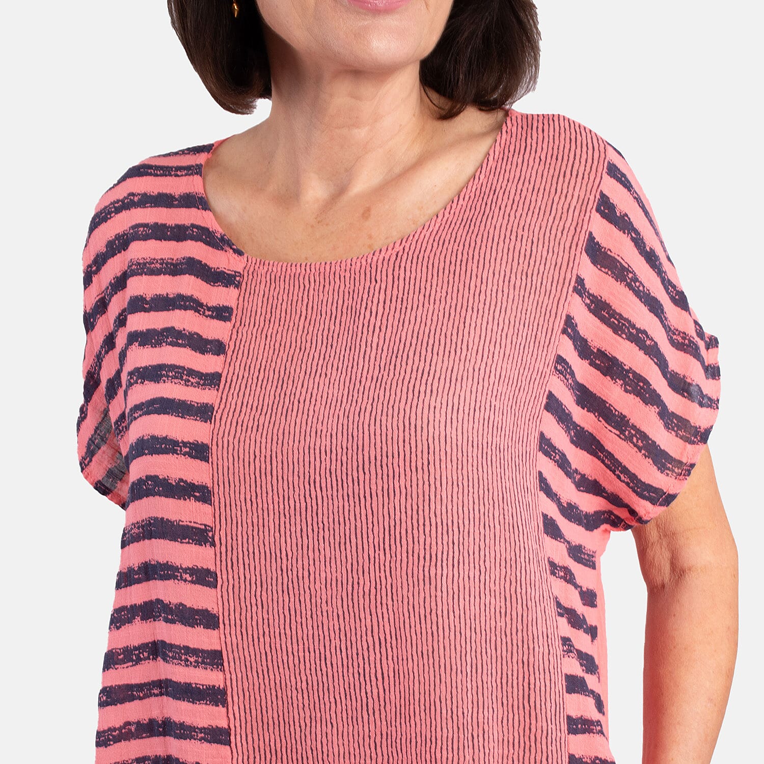 Pure and Natural 100% Cotton Woven Dress (One Size, 8-16) - Peach Pure and Natural 100% Cotton Woven Dress (One Size, 8-16) - Peach