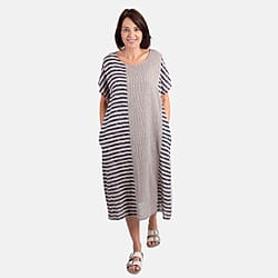 Pure and Natural 100% Cotton Woven Dress (One Size, 8-16) - Peach