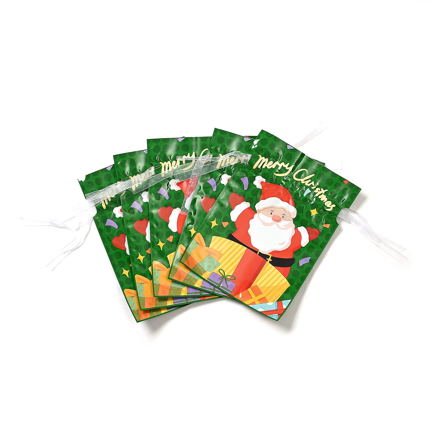 Set of 30  Aluminum Foil Christmas Gift Bags - Multi Color
