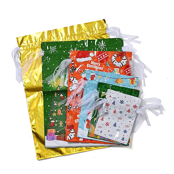 Set Of 30 Aluminum Foil Christmas Gift Bags Multi Color 7823582 TJC