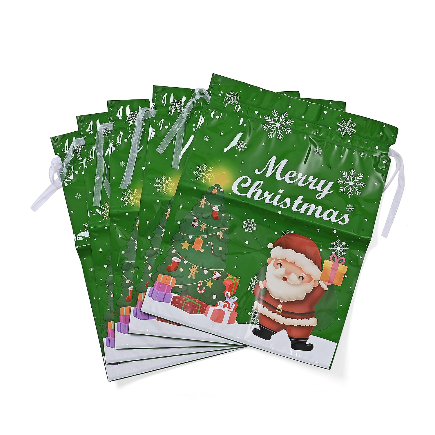Set Of 30 Aluminum Foil Christmas Gift Bags - Multi Color