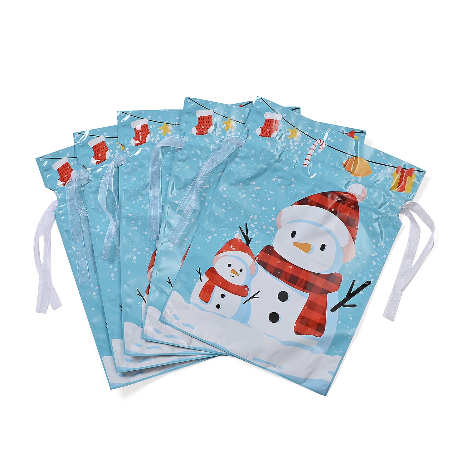 Set Of 30 Aluminum Foil Christmas Gift Bags - Multi Color