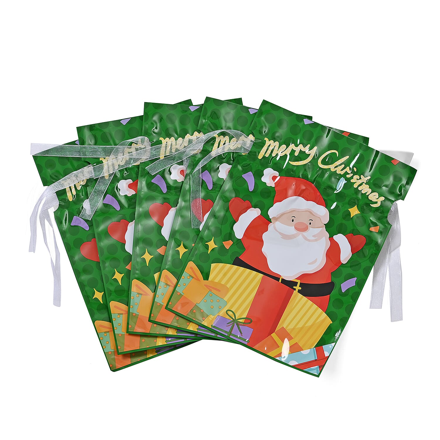 Set Of 30 Aluminum Foil Christmas Gift Bags - Multi Color