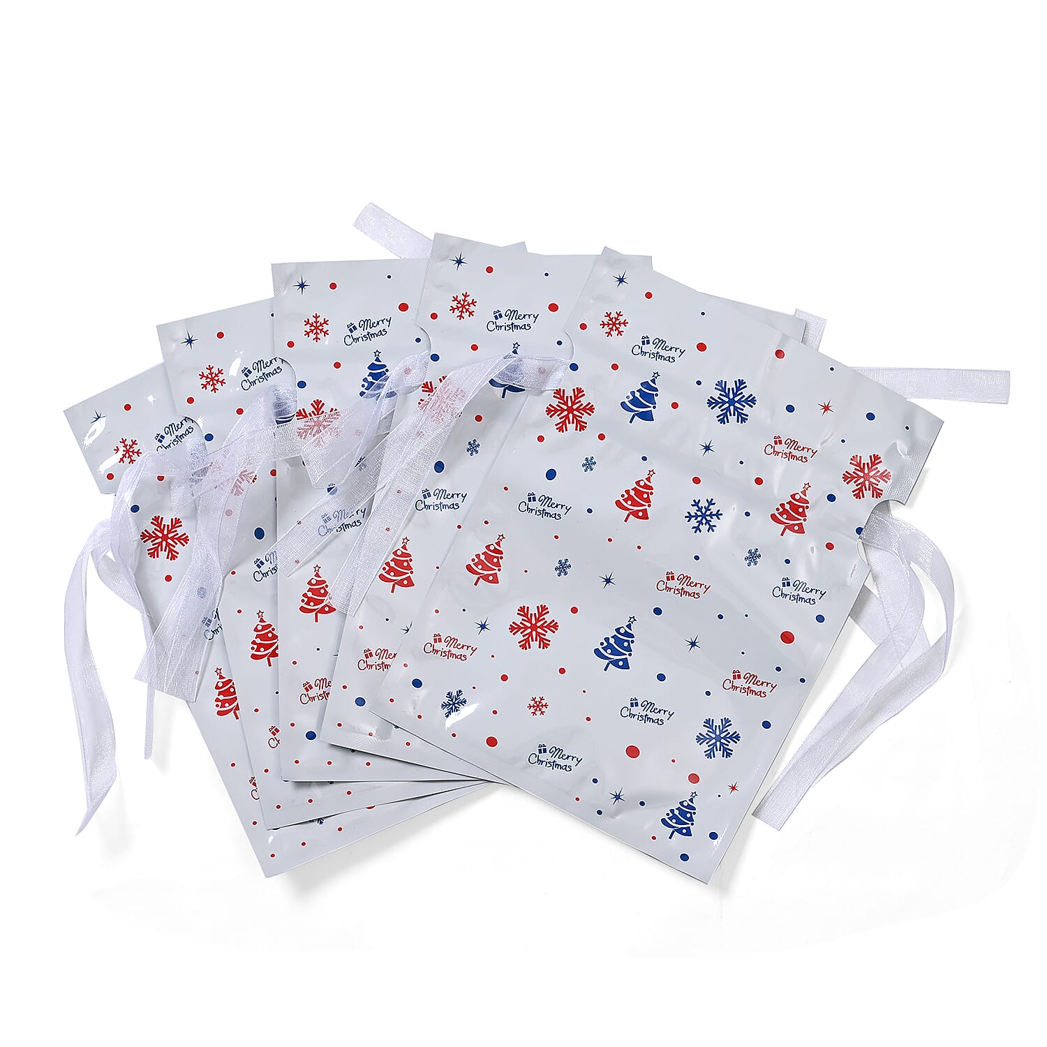 Set Of 30 Aluminum Foil Christmas Gift Bags - Multi Color