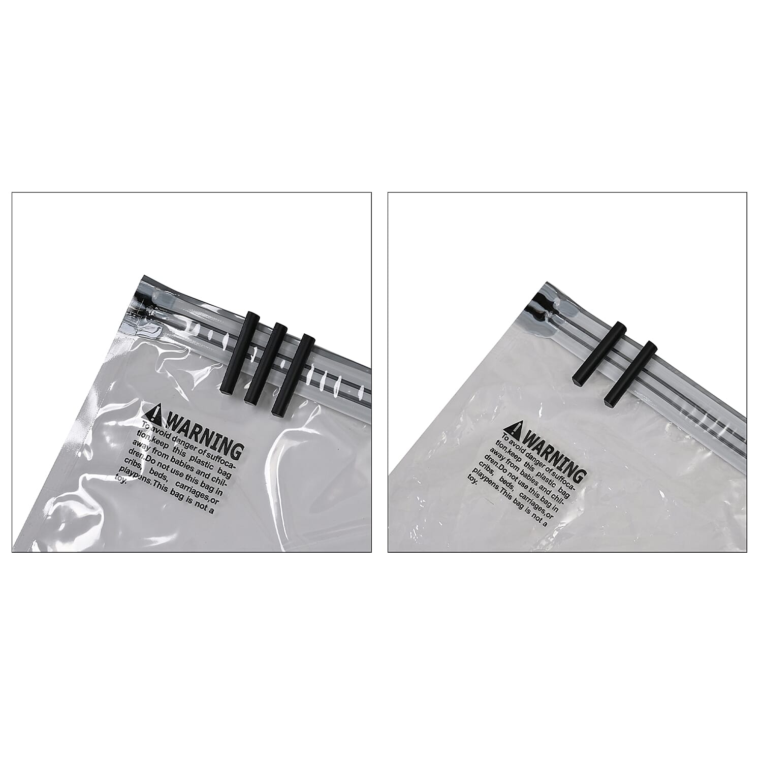 Home Essentials -Set of 2 - Multipurpose Cubic Space Saver Large Storage Box (Size 40x42x25 cm) and (65x50x27)- Black & White