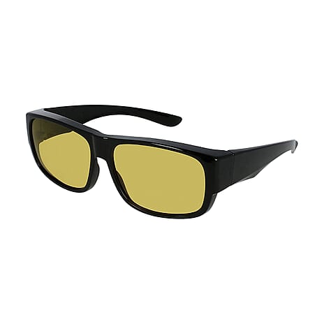 Ultra Polarizing UV 400 Protection Sunglasses with Special Night-Vision Lenses - Black