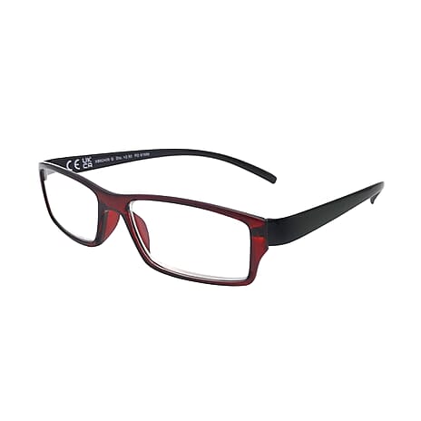 Blue Light Neckhold Reading Glass (Power -3.00) - Red - Black