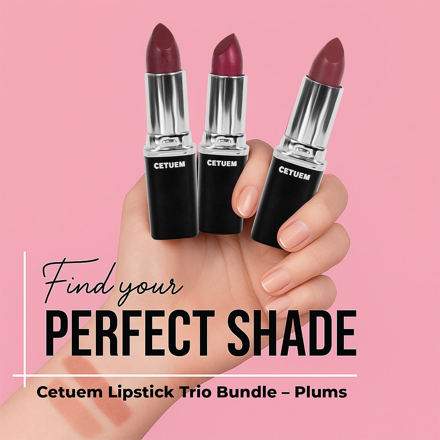 Cetuem Lipstick Trio Bundle Plums (Incl. Shade No. 43,50,102)