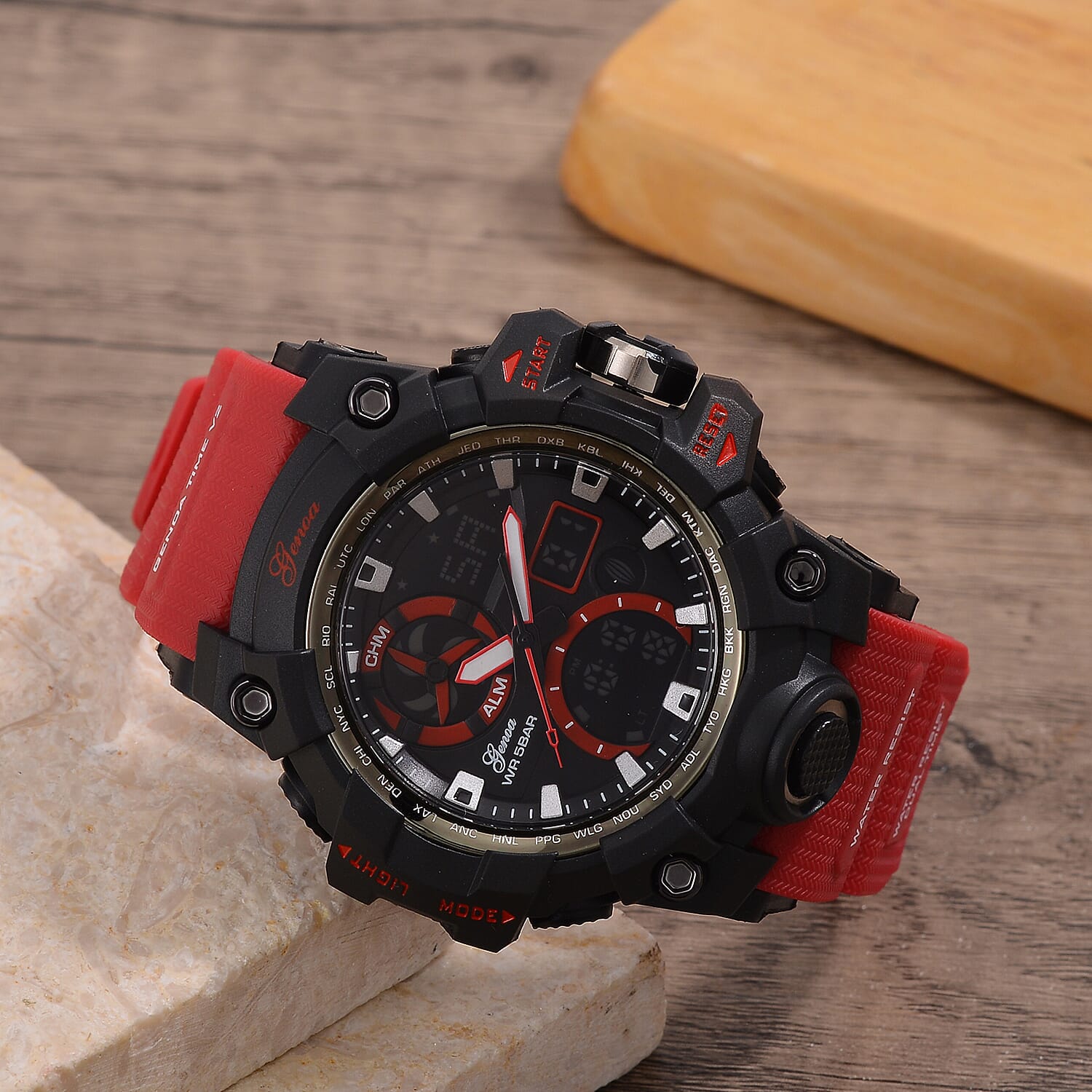 GENOA TIME V2, PC21S Japan movement 5ATM Watch - Red